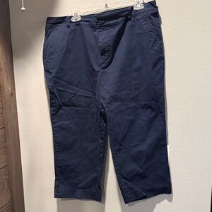 Chaps Women’s Navy Crop Pants Zipper Jacket/Button 16